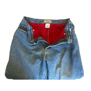 VINTAGE LL Bean Relaxed Jeans Women’s 12 Mom Fleece Lined High Waist Blue Denim